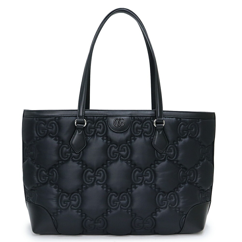 Gucci GG Matelasse Hand Tote Bag Leather Black